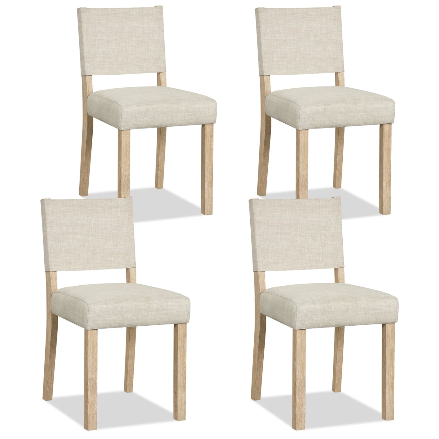 Upholstered Dining Chairs Set of 4, Beige