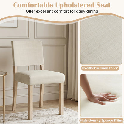 Upholstered Dining Chairs Set of 4, Beige