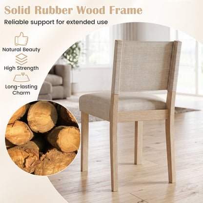 Upholstered Dining Chairs Set of 4, Beige
