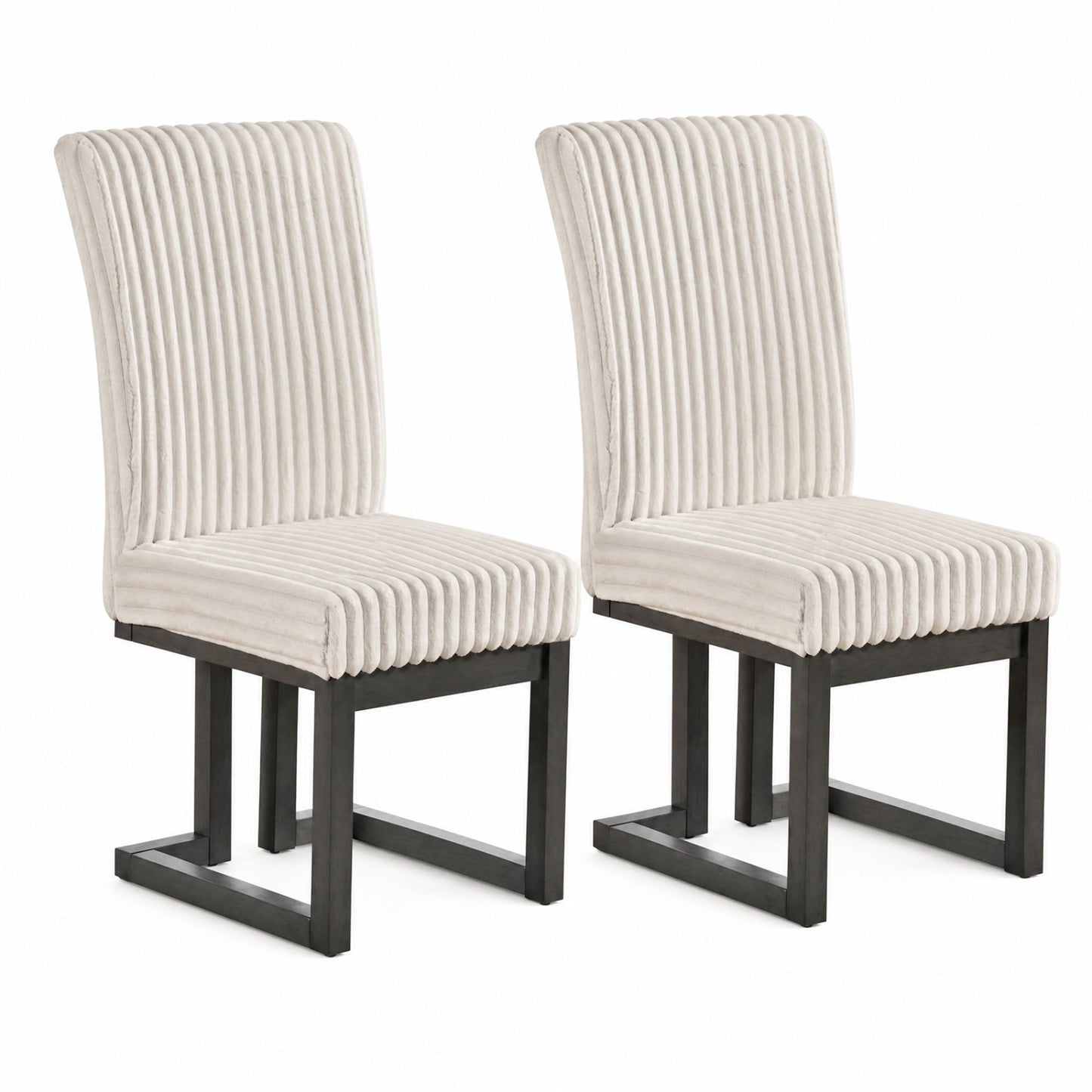 Ensemble de 2 chaises de salle à manger rembourrées, beige