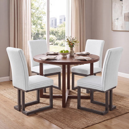 Upholstered Dining Chairs Set of 4, White