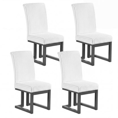 Upholstered Dining Chairs Set of 4, White