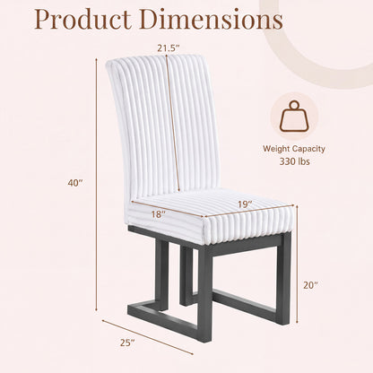 Upholstered Dining Chairs Set of 4, White