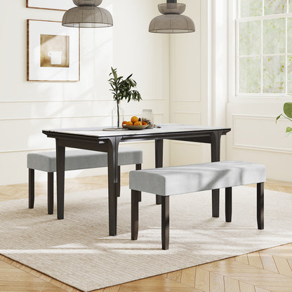 Upholstered Entryway Bench for End of Bed with Padded Seat, Gray Shoe Racks & Storage Benches at Gallery Canada