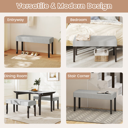 Upholstered Entryway Bench for End of Bed with Padded Seat, Gray Shoe Racks & Storage Benches at Gallery Canada