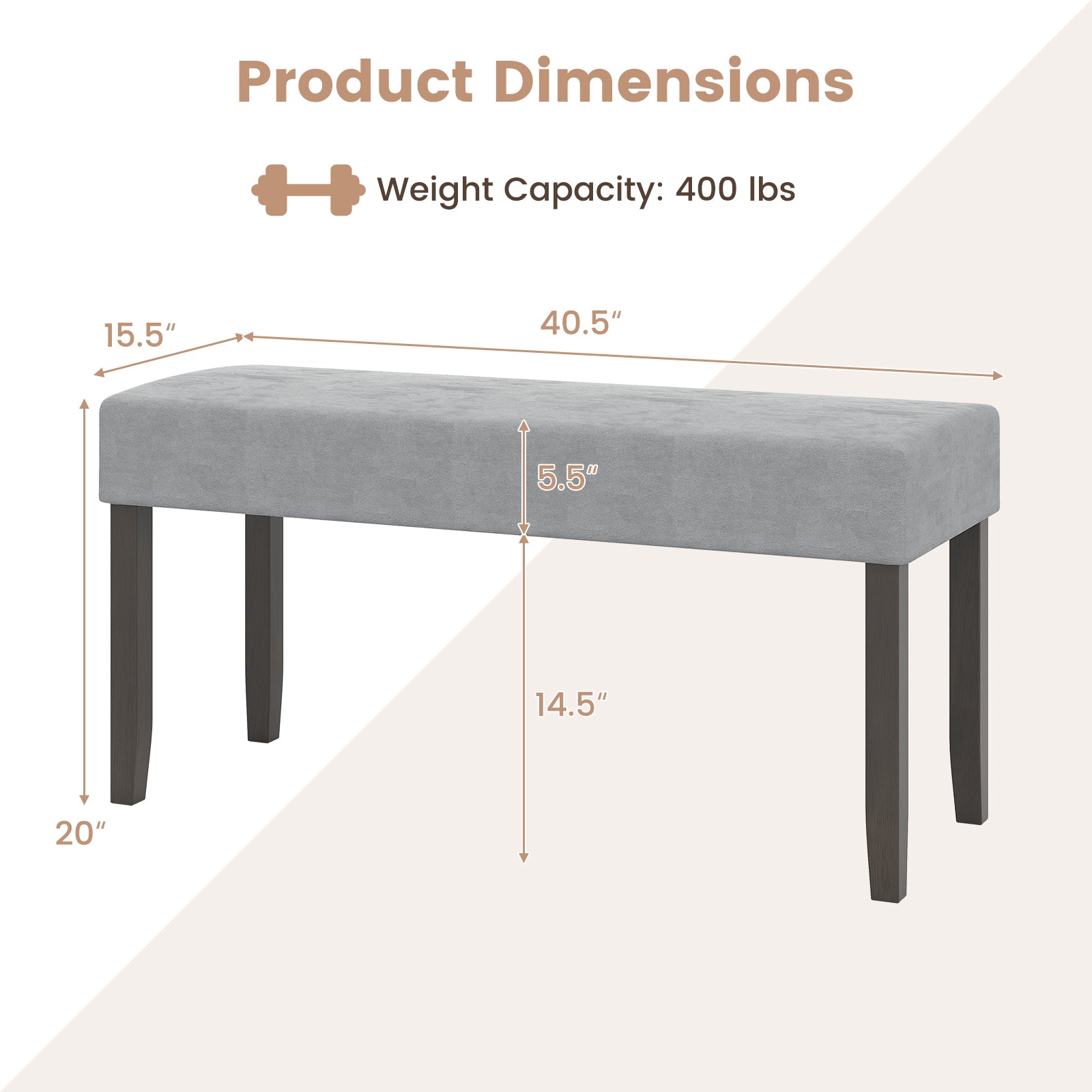 Upholstered Entryway Bench for End of Bed with Padded Seat, Gray Shoe Racks & Storage Benches at Gallery Canada