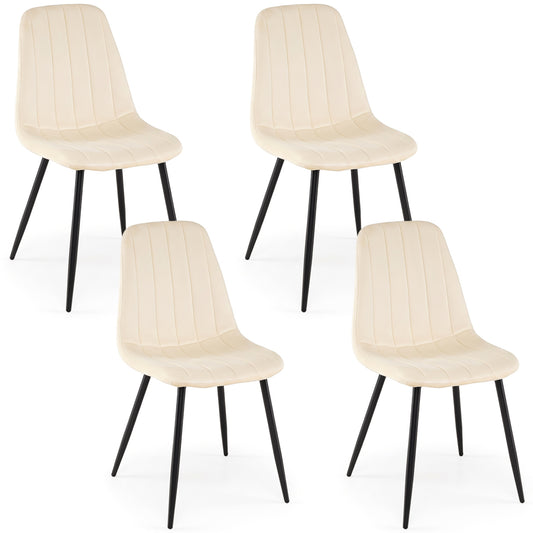 Fabric Dining Chairs Set of 4, Metal Legs, Beige Dining Chairs at Gallery Canada