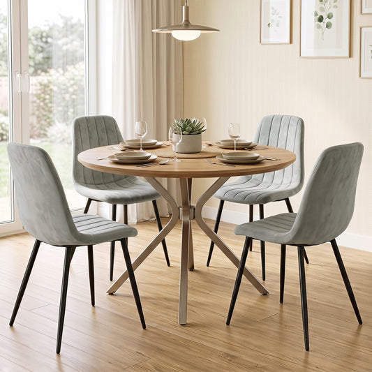 Upholstered Fabric Dining Chairs Set of 4, Gray Dining Chairs Gray at Gallery Canada