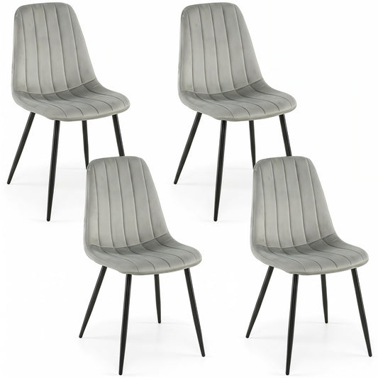 Upholstered Fabric Dining Chairs Set of 4, Gray Dining Chairs Gray at Gallery Canada