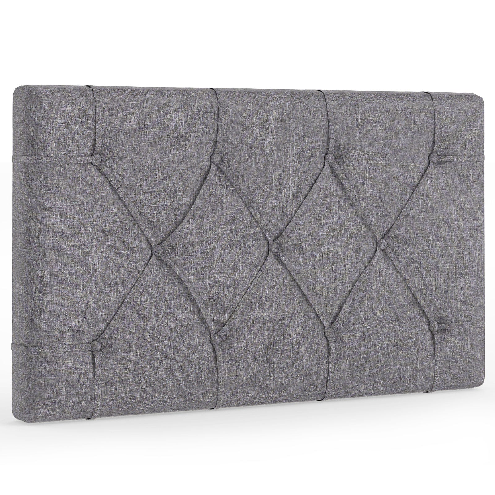 Upholstered Headboard for Twin Size Bed with Fabric Upholstery, Gray Bedding at Gallery Canada
