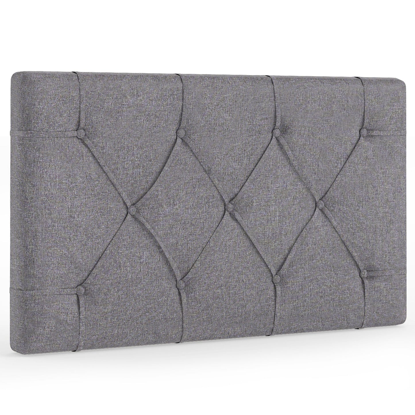 Upholstered Headboard for Twin Size Bed with Fabric Upholstery, Gray Bedding at Gallery Canada