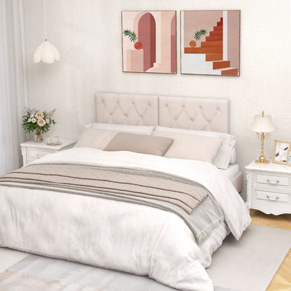 Upholstered Headboard, Twin Size, Fabric, Beige Bedding at Gallery Canada