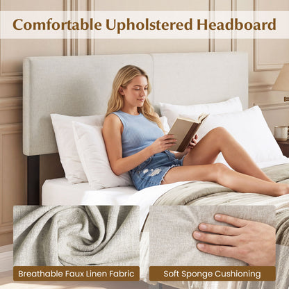 Upholstered Headboard Queen, Full Size, Quilted Linen, Beige Headboards at Gallery Canada
