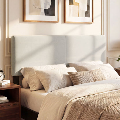 Upholstered Headboard Queen, Full Size, Quilted Linen, Beige Headboards at Gallery Canada