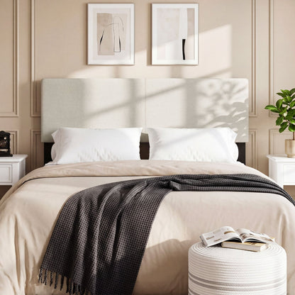 Upholstered Headboard Queen, Full Size, Quilted Linen, Beige Headboards at Gallery Canada