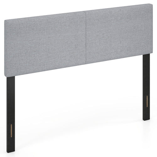 Upholstered Headboard, Queen/Full, Quilted Linen, Gray