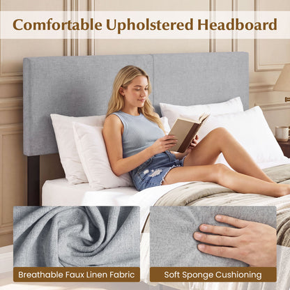 Upholstered Headboard, Queen/Full, Quilted Linen, Gray Headboards at Gallery Canada