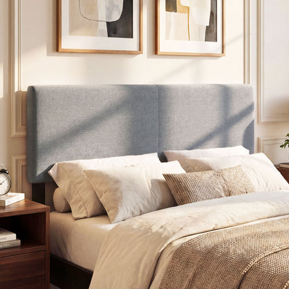 Upholstered Headboard, Queen/Full, Quilted Linen, Gray Headboards at Gallery Canada