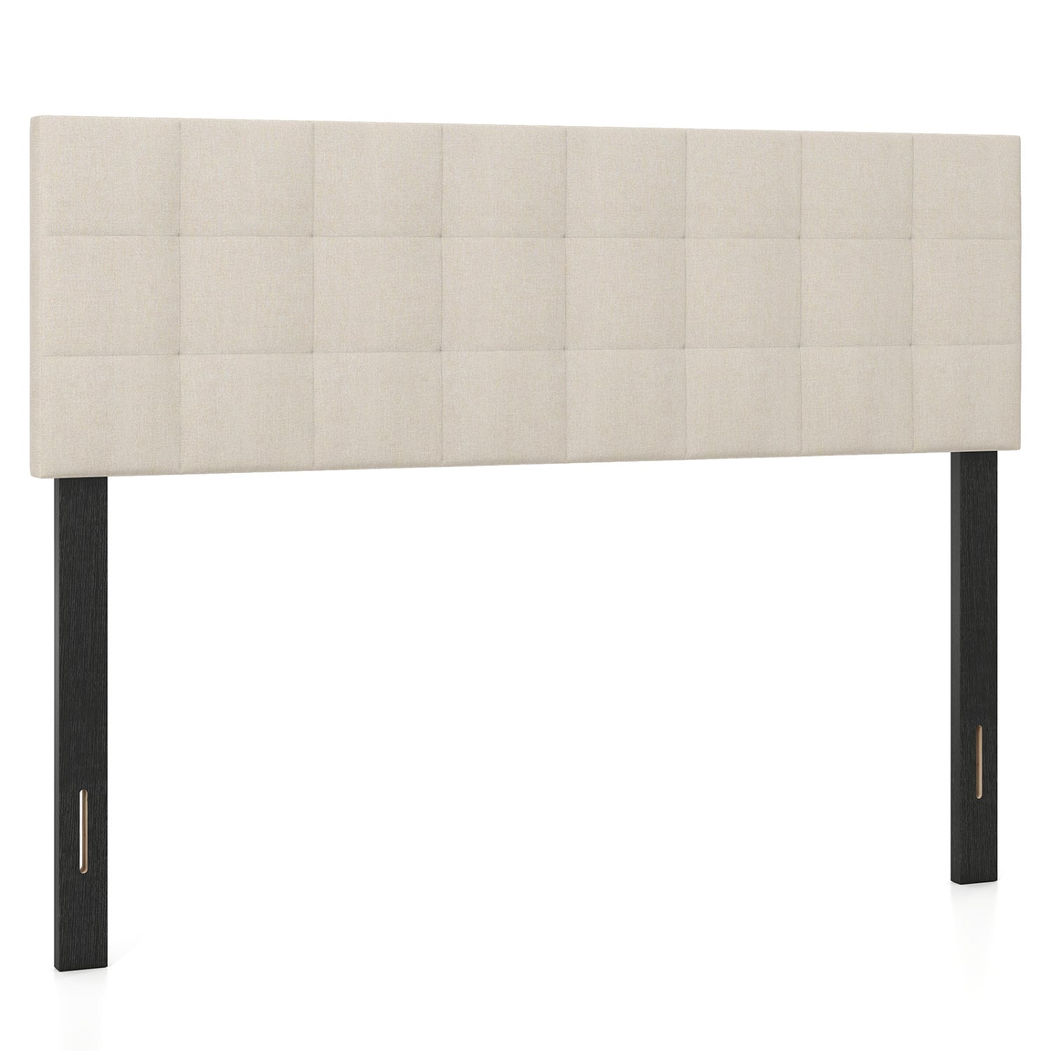 Quilted Grid Linen Headboard, Queen/Full, Beige Headboards at Gallery Canada