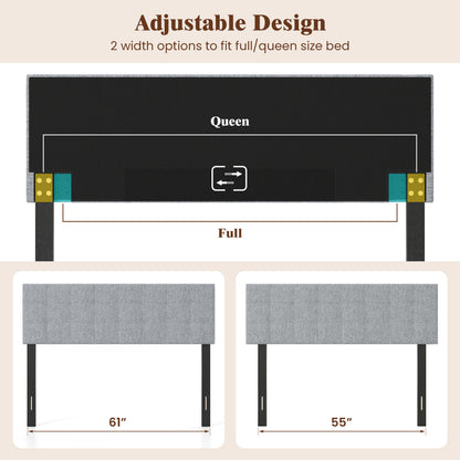 Upholstered Headboard, Queen/Full, Quilted Grid Linen, Gray Headboards at Gallery Canada