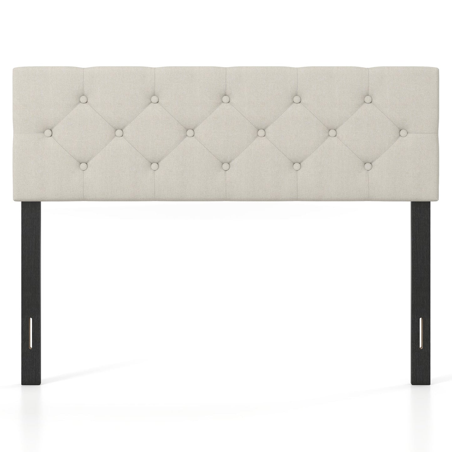 Queen/Full Tufted Linen Upholstered Headboard, Beige Headboards at Gallery Canada