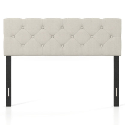 Queen/Full Tufted Linen Upholstered Headboard, Beige Headboards at Gallery Canada