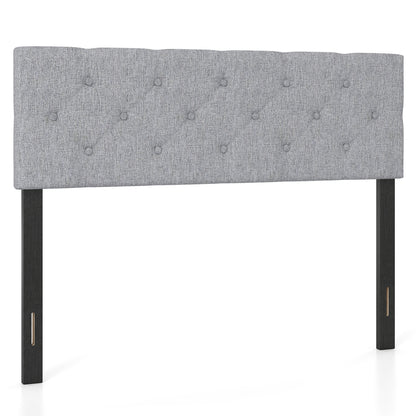 Upholstered Headboard Queen/Full, Tufted Linen, Gray Headboards at Gallery Canada