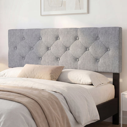 Upholstered Headboard Queen/Full, Tufted Linen, Gray Headboards at Gallery Canada