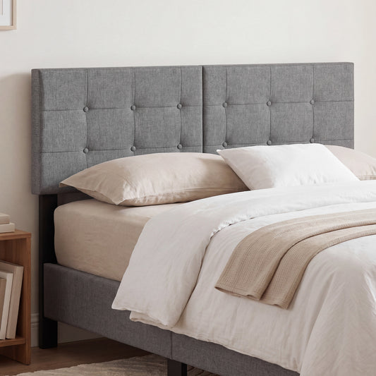 Upholstered Headboard, Adjustable Full/Queen, Dark Gray Headboards Dark Gray at Gallery Canada