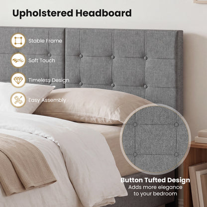 Upholstered Headboard, Adjustable Full/Queen, Dark Gray