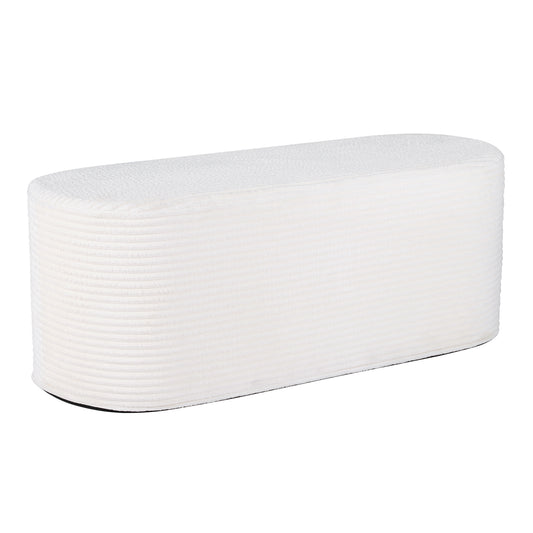 Upholstered Ottoman Bench with High-Density Sponge, Beige Ottomans Beige at Gallery Canada