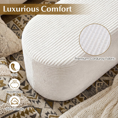 Upholstered Ottoman Bench with High-Density Sponge, Beige Ottomans at Gallery Canada