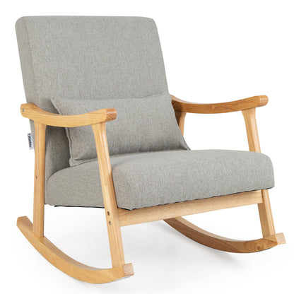Upholstered Rocking Chair With Pillow, Gray Accent Chairs at Gallery Canada