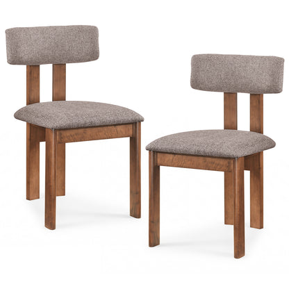 Upholstered Rubber Wood Dining Chairs, Set of 2, Walnut Dining Chairs Walnut at Gallery Canada
