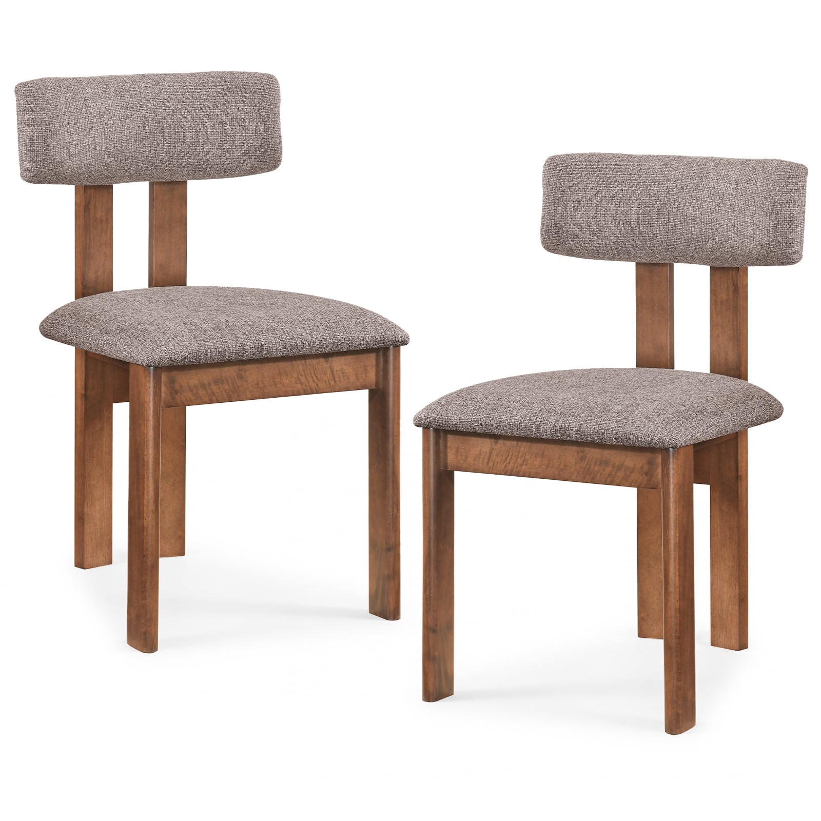 Upholstered Rubber Wood Dining Chairs, Set of 2, Walnut Dining Chairs at Gallery Canada