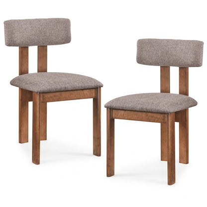 Upholstered Rubber Wood Dining Chairs, Set of 2, Walnut Dining Chairs at Gallery Canada