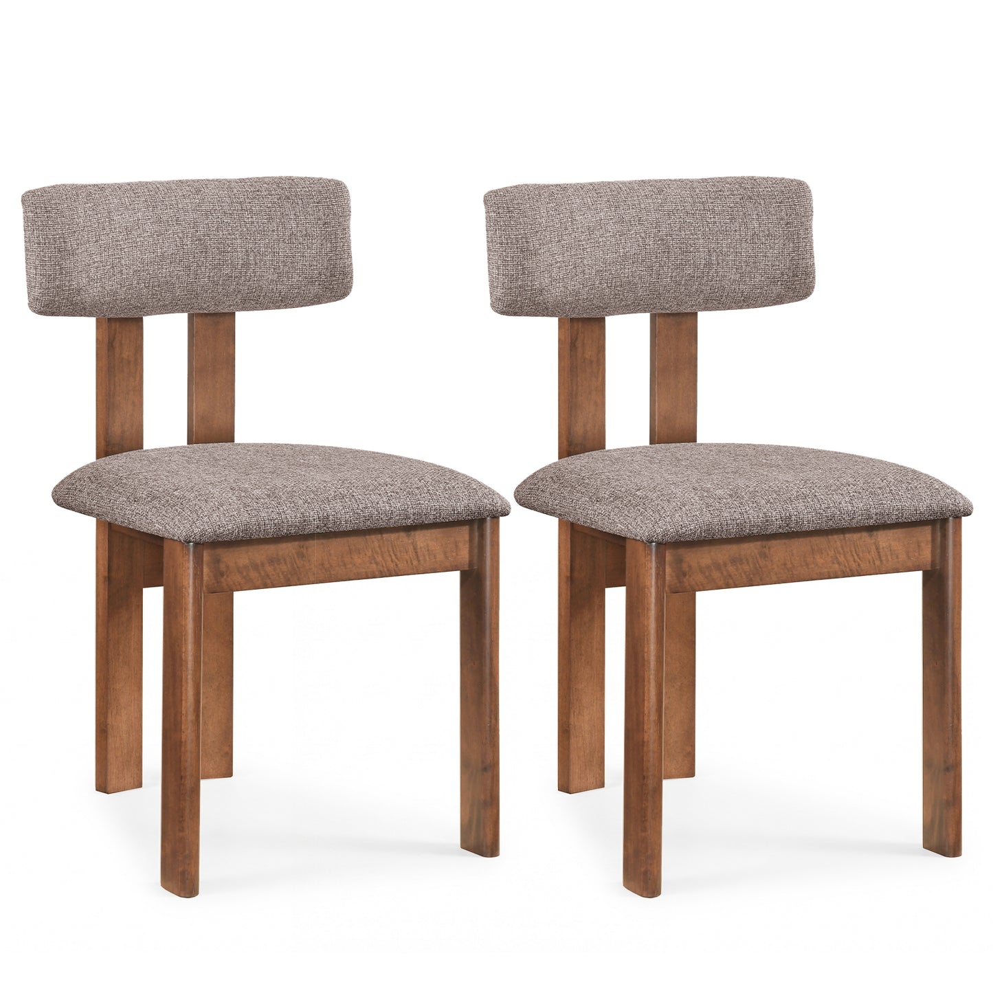 Upholstered Rubber Wood Dining Chairs, Set of 2, Walnut Dining Chairs at Gallery Canada