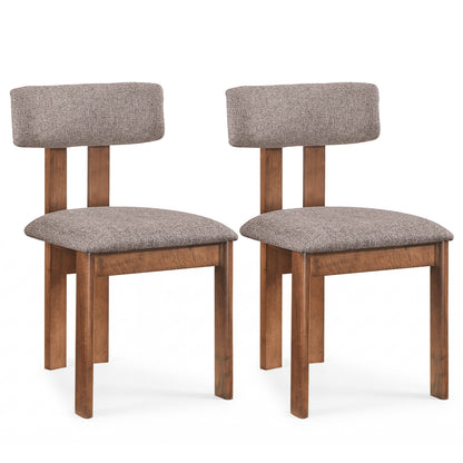 Upholstered Rubber Wood Dining Chairs, Set of 2, Walnut Dining Chairs at Gallery Canada