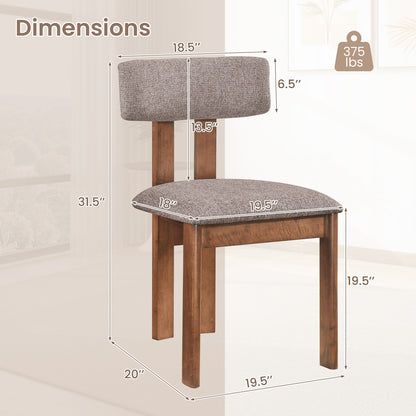 Upholstered Rubber Wood Dining Chairs, Set of 2, Walnut Dining Chairs at Gallery Canada