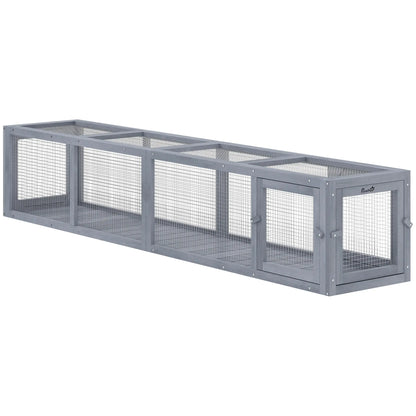 79" Long Cat Tunnel, L-Shape, Extendable, Removable Door, Dark Grey Outdoor Cat Enclosures at Gallery Canada