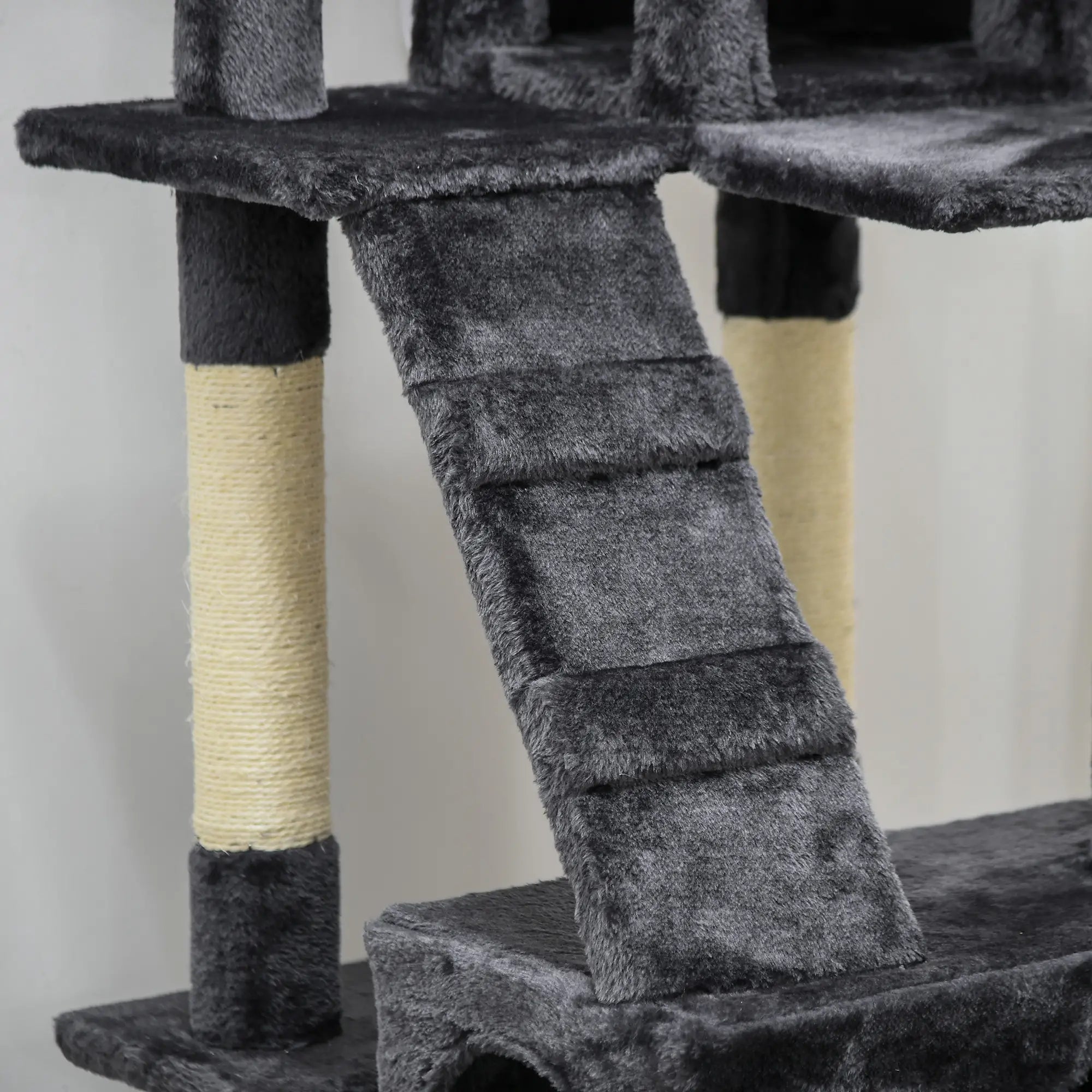 68-Inch Multi-Level Cat Scratching Tree, Kitty Activity Center, Charcoal Grey Cat Trees at Gallery Canada