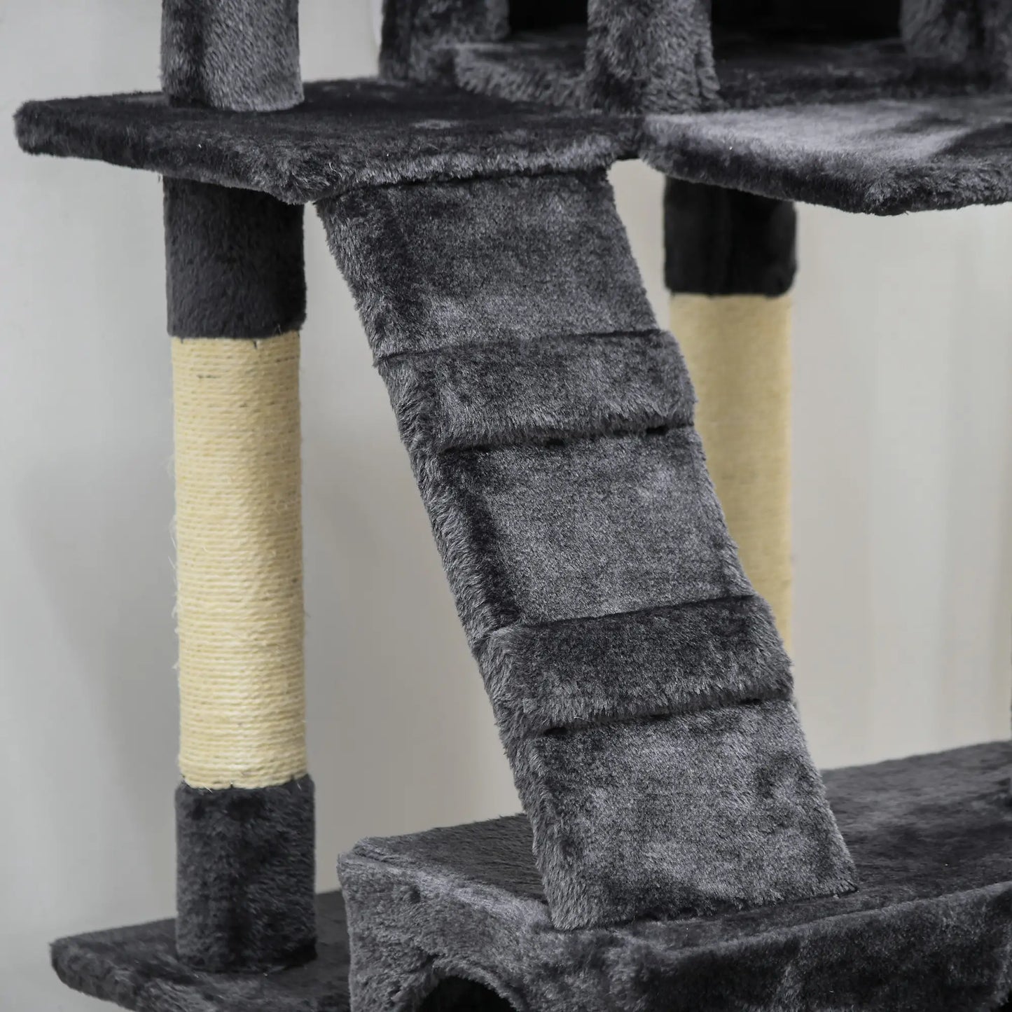 68-Inch Multi-Level Cat Scratching Tree, Kitty Activity Center, Charcoal Grey Cat Trees at Gallery Canada