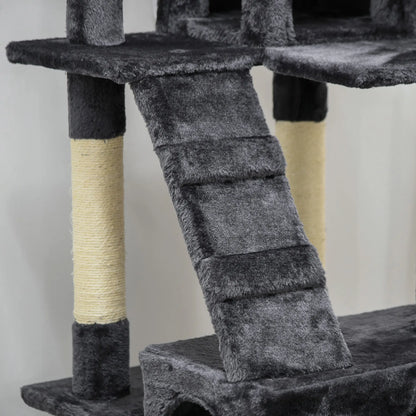 68-Inch Multi-Level Cat Scratching Tree, Kitty Activity Center, Charcoal Grey Cat Trees at Gallery Canada