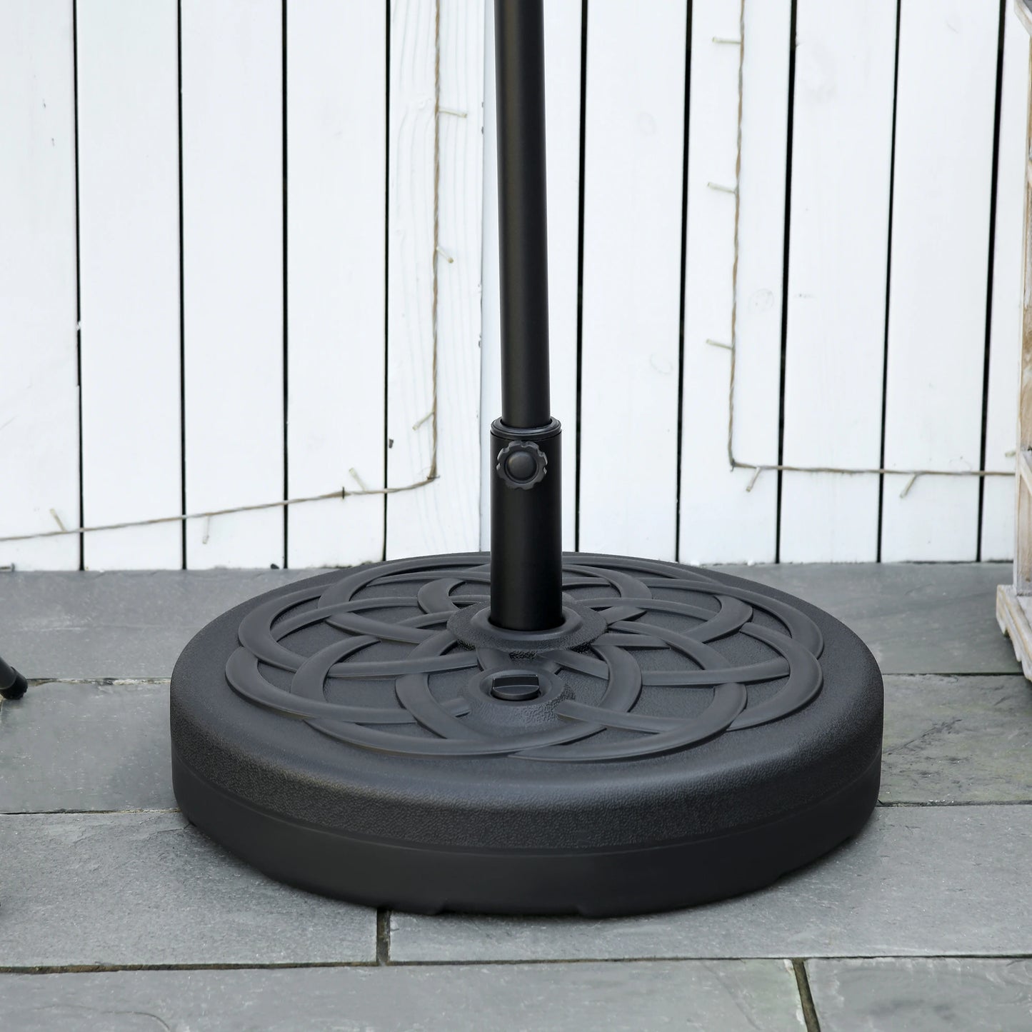 77 lb Heavy Duty Patio Umbrella Base, 22" Round, Black Umbrella Bases at Gallery Canada