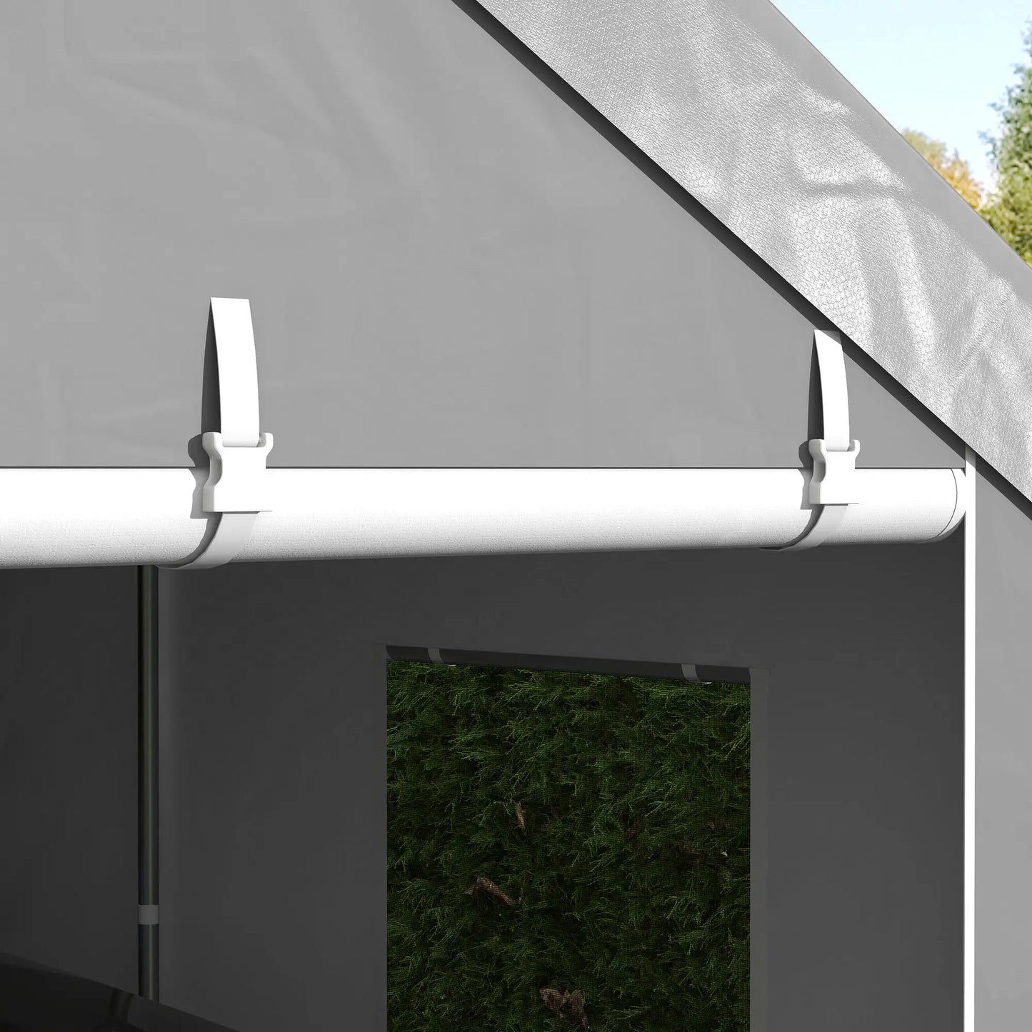 10' x 20' Heavy Duty Carport, Portable Garage, 6 Mesh Windows, 2 Doors, Grey Car Shelters at Gallery Canada