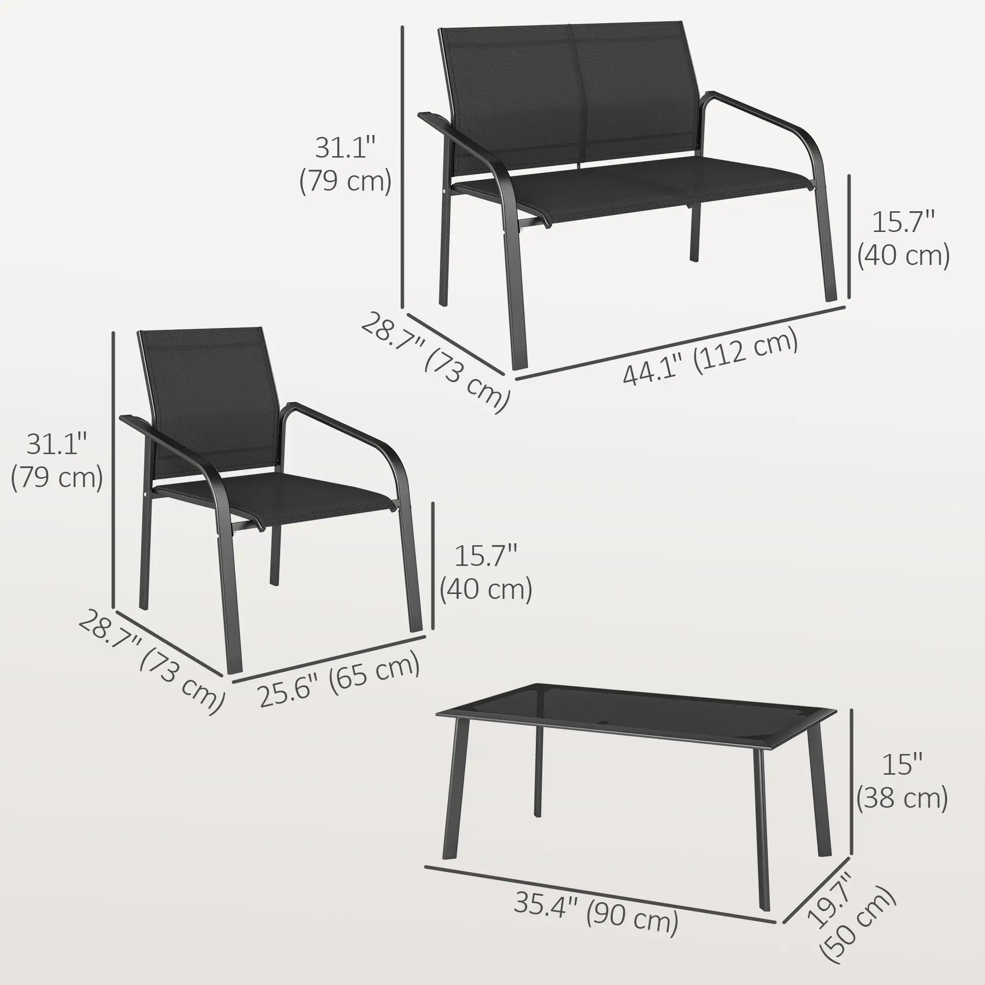 4 Piece Patio Furniture Set, Deep Seat, Black Patio Furniture Sets at Gallery Canada