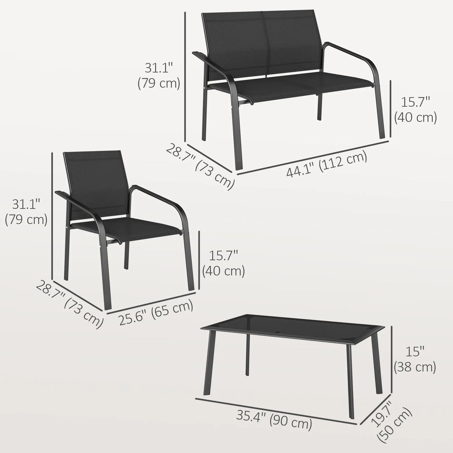 4 Piece Patio Furniture Set, Deep Seat, Black Patio Furniture Sets at Gallery Canada
