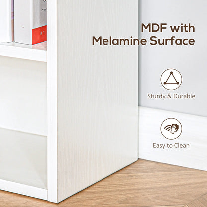 6-Tier Tall Bookcase, Modern Storage Bookshelf, White Display Bookshelves at Gallery Canada