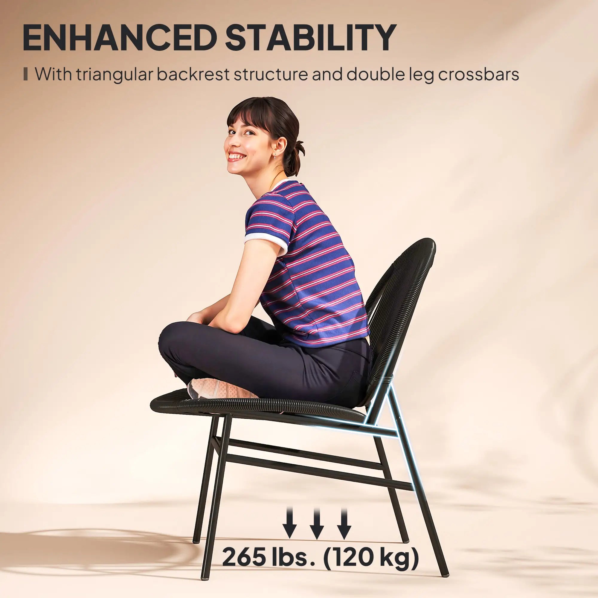 Rattan Bistro Set, 3 Pieces Wicker Patio Furniture, Black Bistro Sets at Gallery Canada