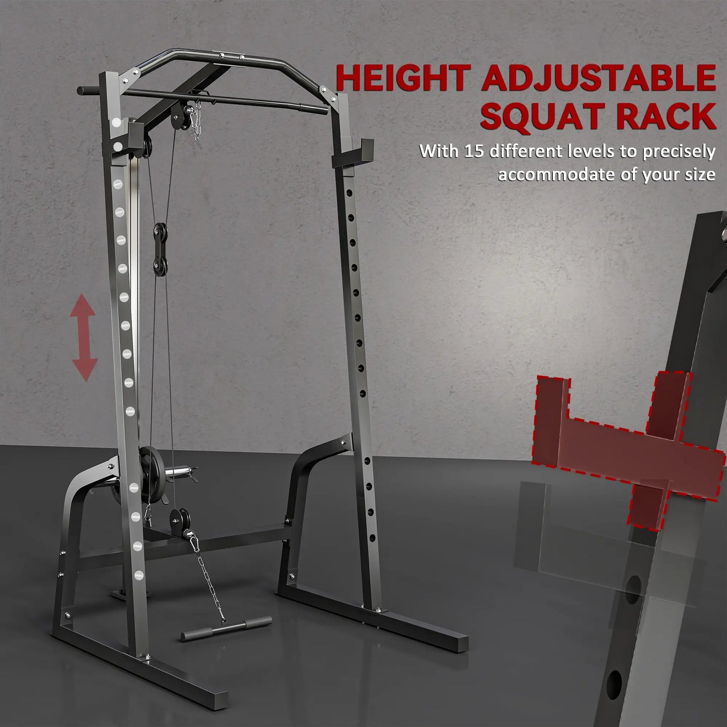 Power Cage with Squat Rack, Cable Pulley System, Pull Up Stand Power Towers at Gallery Canada